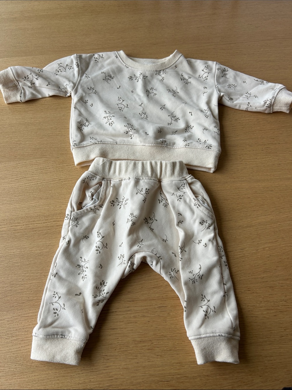 Kids Cream Ribbed Elastic Waist Bottoms